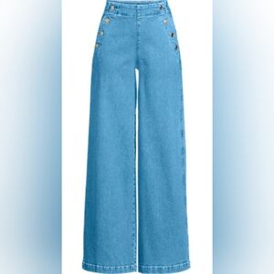 Lands' End Women's Blue Flare & Wide Leg Jeans